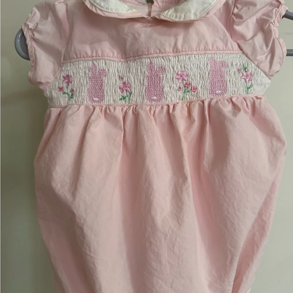Crown & Ivy Smocked Bunny Bubble Romper